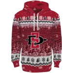 san diego state aztecs christmas trees red hoodie best selling