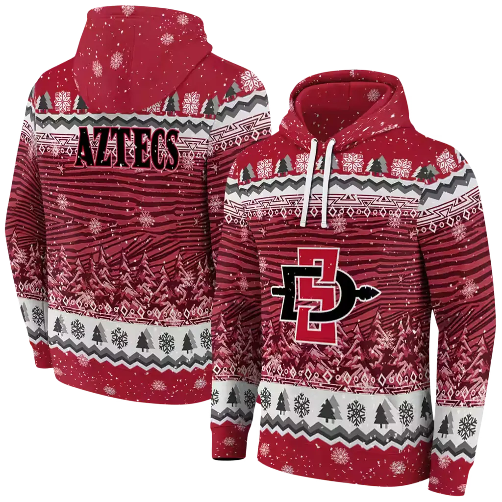 san diego state aztecs christmas trees red hoodie fashion forward san diego state aztecs christmas trees red hoodie fashion forward
