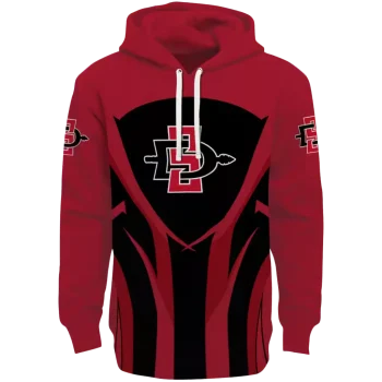 san diego state aztecs concentric lines red black hoodie best selling
