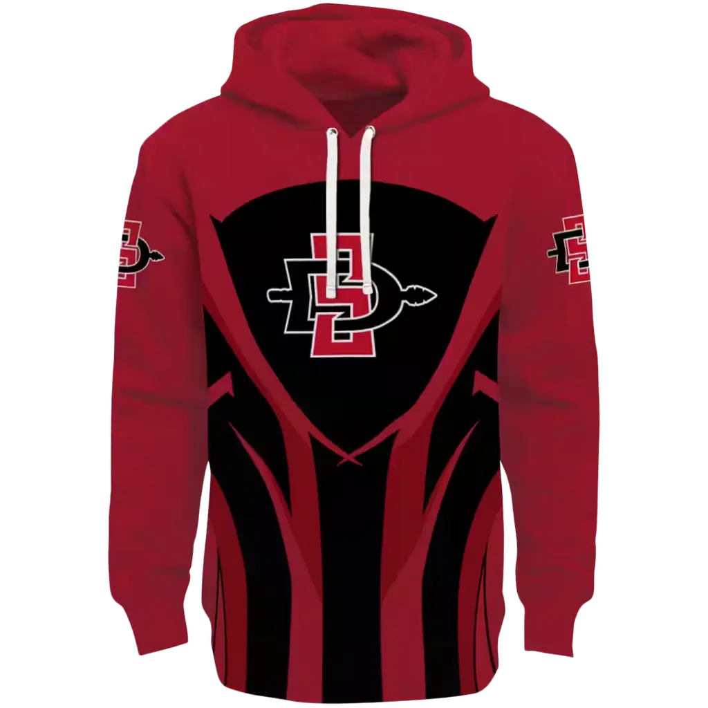 san diego state aztecs concentric lines red black hoodie best selling san diego state aztecs concentric lines red black hoodie best selling
