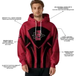san diego state aztecs concentric lines red black hoodie best selling