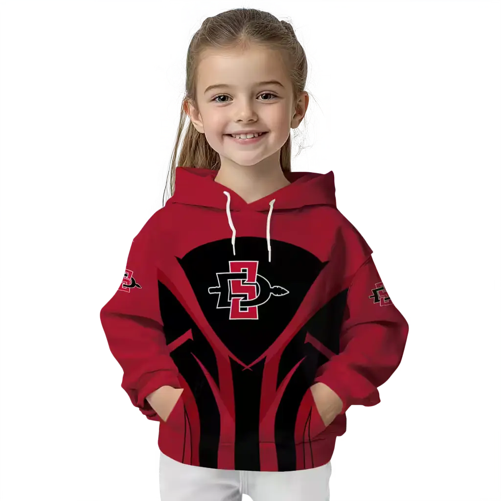 san diego state aztecs concentric lines red black hoodie top rated san diego state aztecs concentric lines red black hoodie top rated