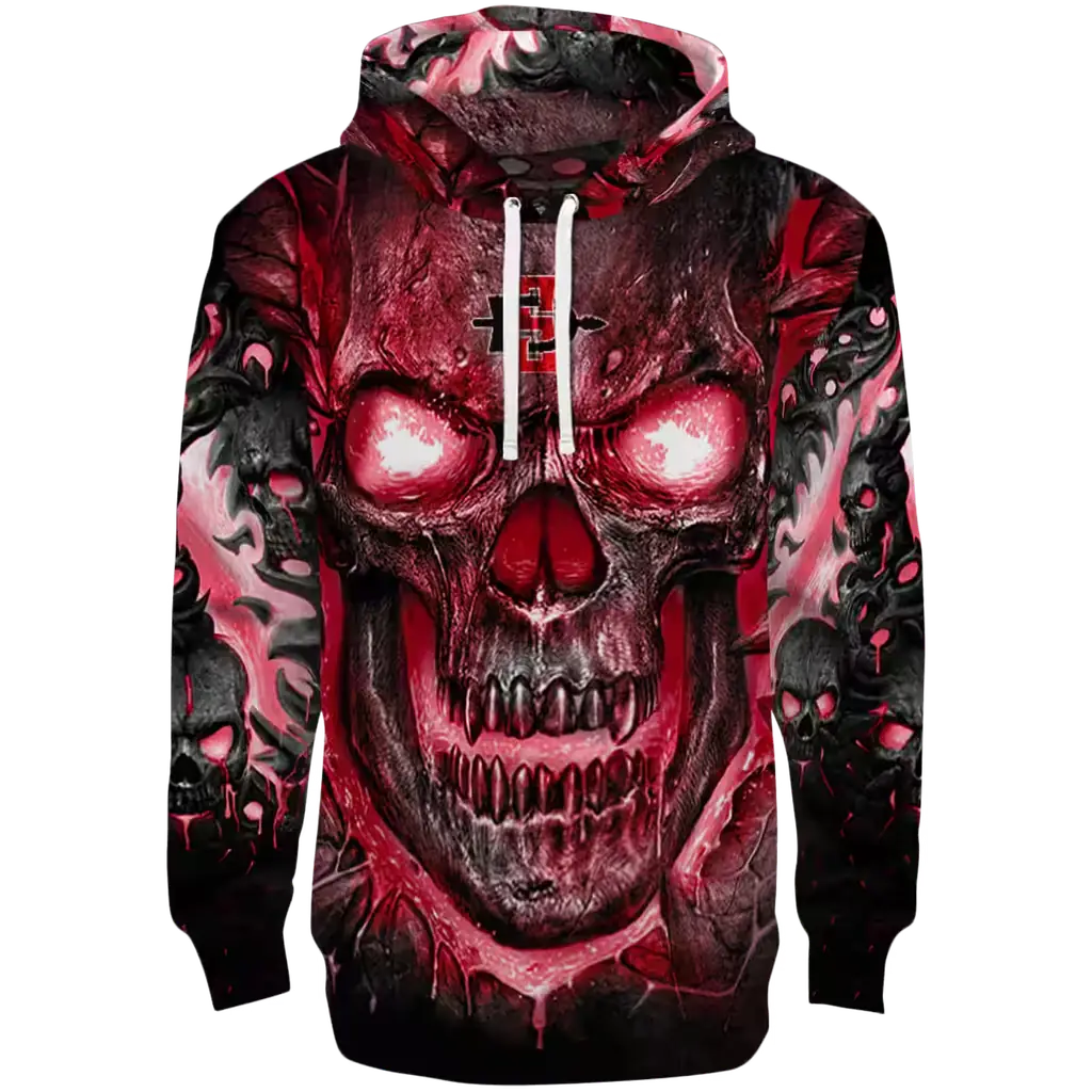 san diego state aztecs demonic skull red black hoodie best selling san diego state aztecs demonic skull red black hoodie best selling