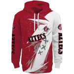 san diego state aztecs dynamic slash red white hoodie best selling
