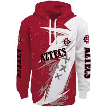 san diego state aztecs dynamic slash red white hoodie best selling