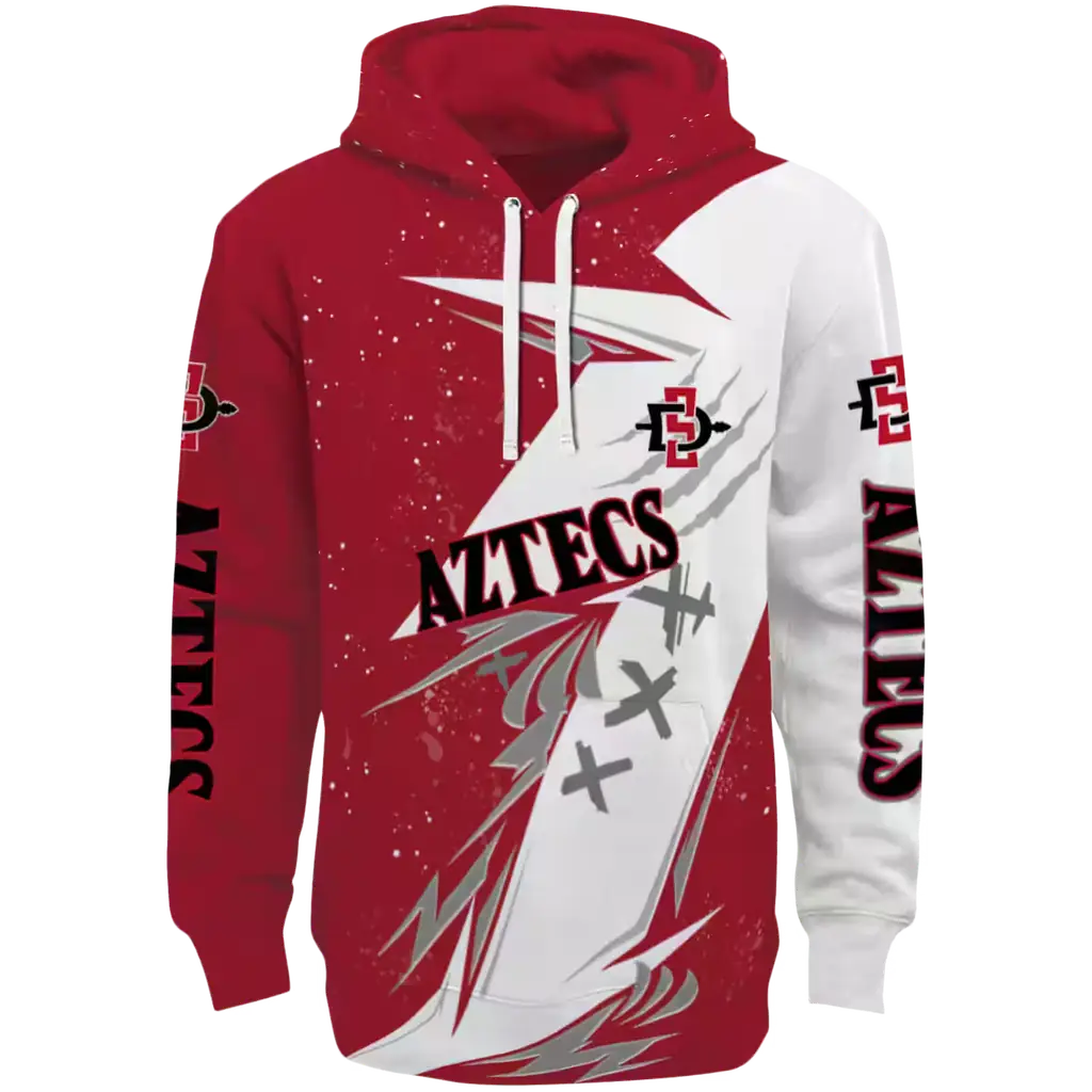 san diego state aztecs dynamic slash red white hoodie best selling san diego state aztecs dynamic slash red white hoodie best selling