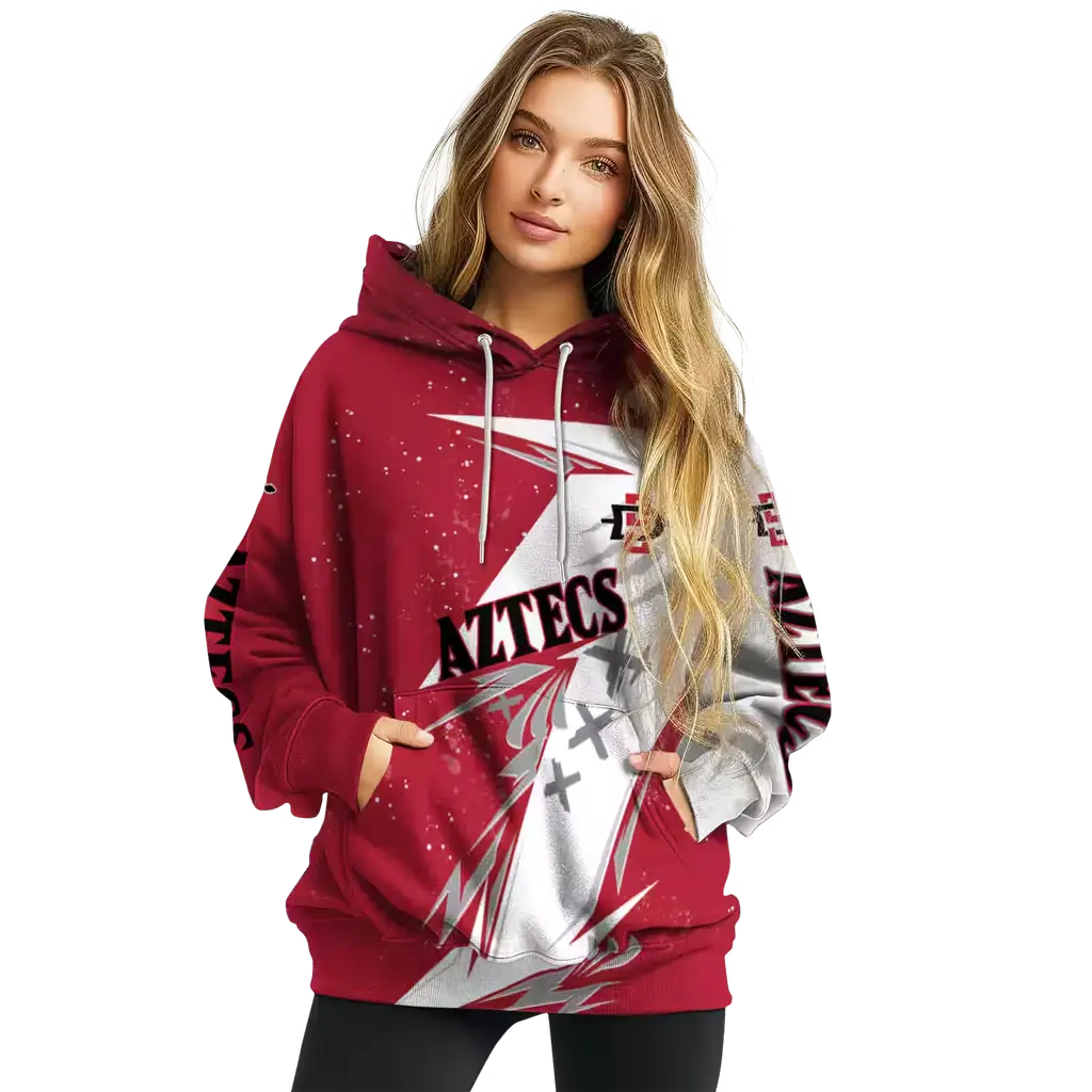 san diego state aztecs dynamic slash red white hoodie high quality san diego state aztecs dynamic slash red white hoodie high quality