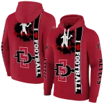 san diego state aztecs football heartbeat red hoodie best selling