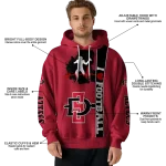 san diego state aztecs football heartbeat red hoodie best selling