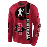 san diego state aztecs football heartbeat red hoodie best selling