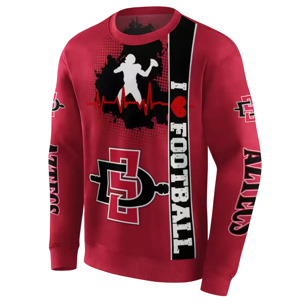 san diego state aztecs football heartbeat red hoodie new arrival san diego state aztecs football heartbeat red hoodie new arrival