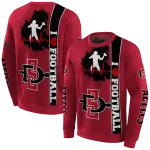san diego state aztecs football heartbeat red hoodie best selling