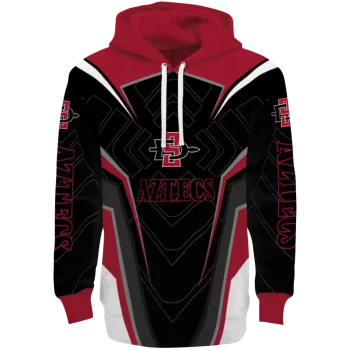 san diego state aztecs futuristic pattern red black hoodie best selling