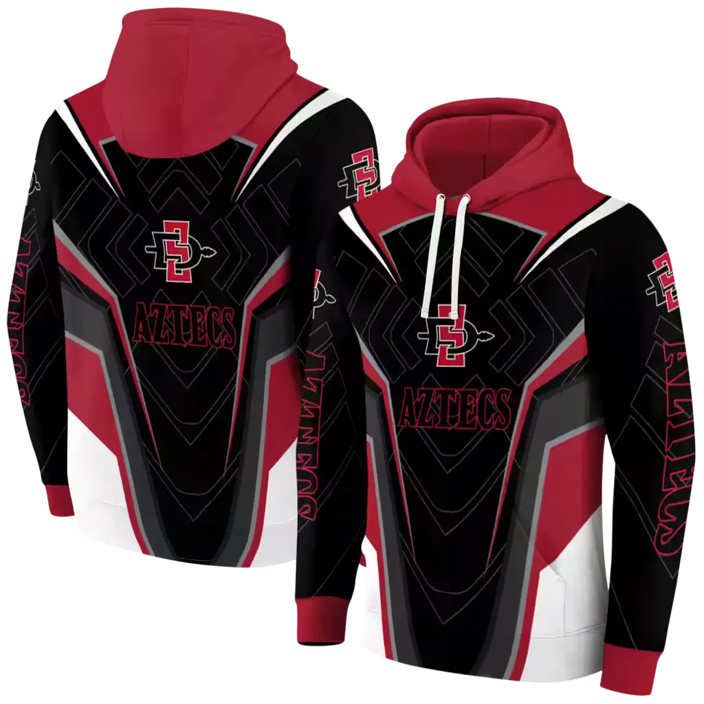 san diego state aztecs futuristic pattern red black hoodie fashion forward san diego state aztecs futuristic pattern red black hoodie fashion forward