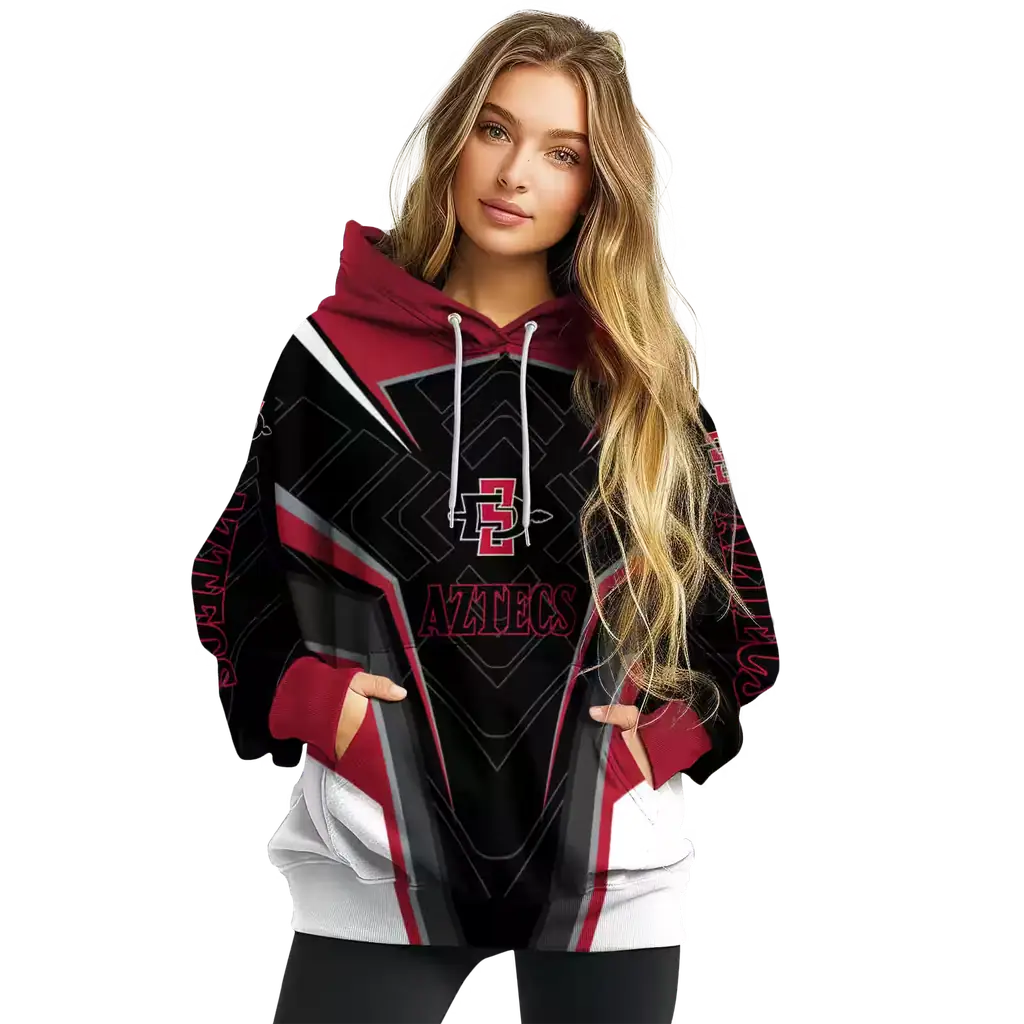 san diego state aztecs futuristic pattern red black hoodie high quality san diego state aztecs futuristic pattern red black hoodie high quality