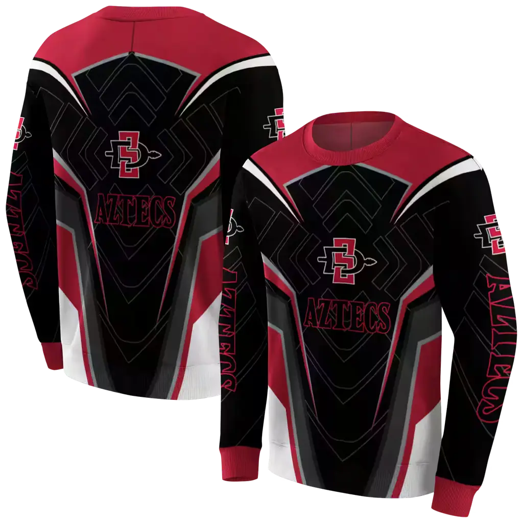san diego state aztecs futuristic pattern red black hoodie premium grade san diego state aztecs futuristic pattern red black hoodie premium grade