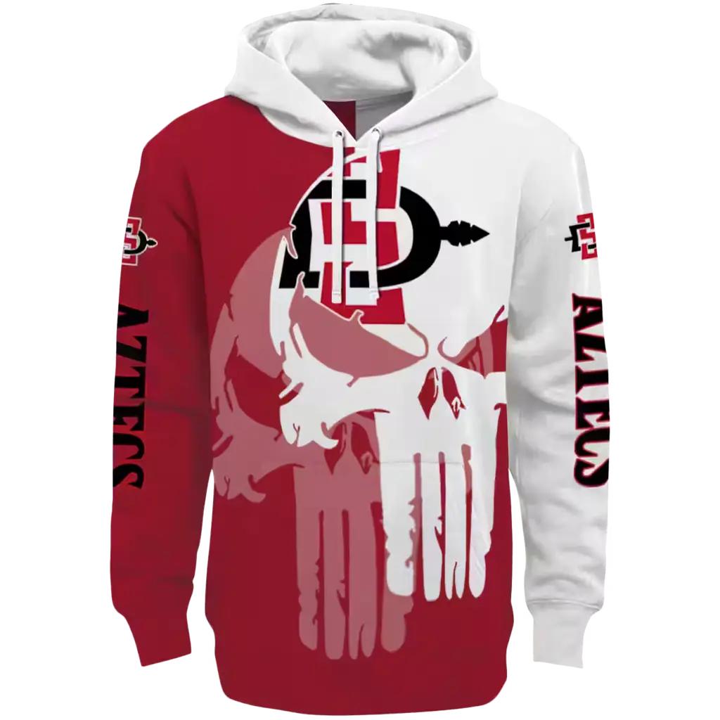 san diego state aztecs graphic punisher red white hoodie best selling san diego state aztecs graphic punisher red white hoodie best selling