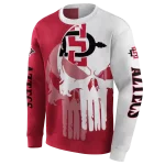 san diego state aztecs graphic punisher red white hoodie best selling