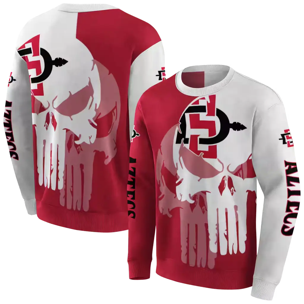 san diego state aztecs graphic punisher red white hoodie premium grade san diego state aztecs graphic punisher red white hoodie premium grade