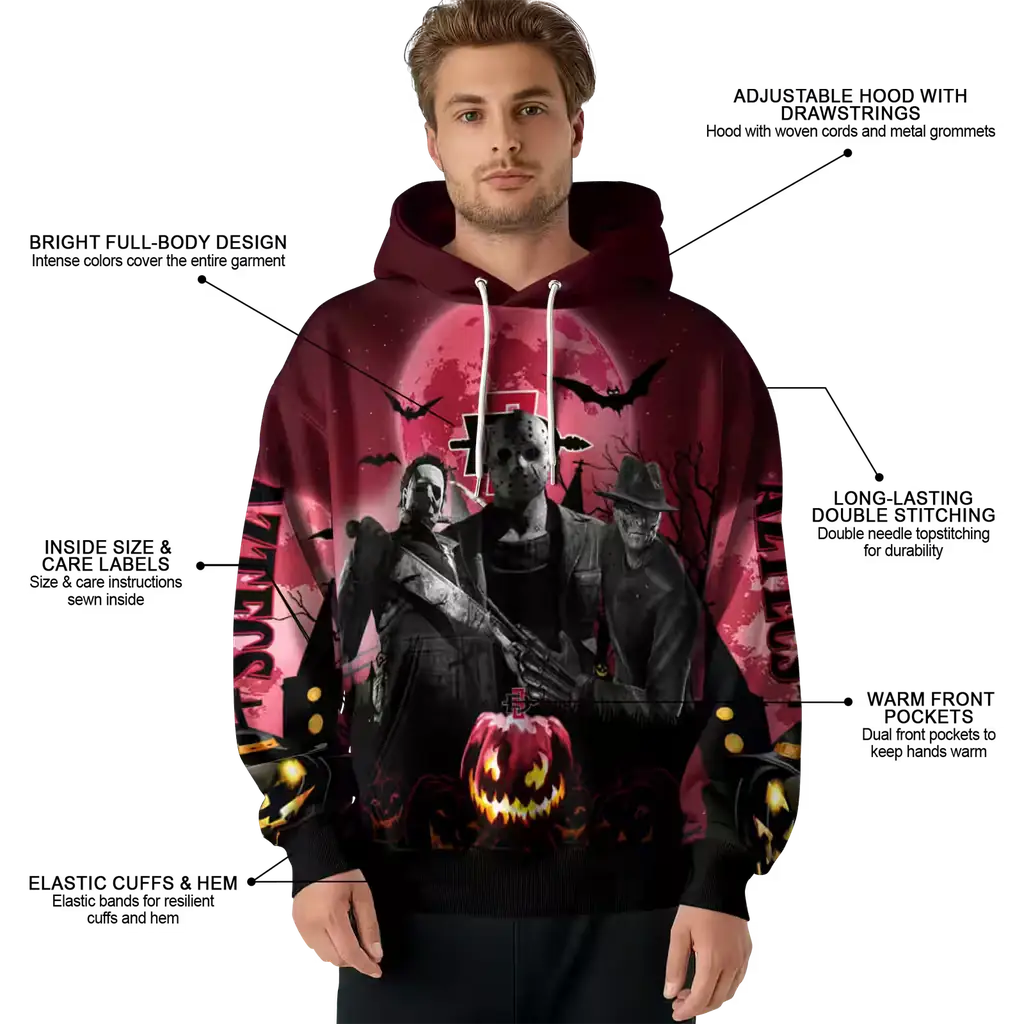 san diego state aztecs halloween vibes red black hoodie latest model san diego state aztecs halloween vibes red black hoodie latest model