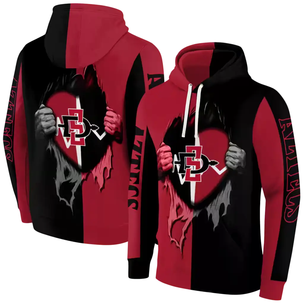 san diego state aztecs heartbeat graphic red hoodie fashion forward san diego state aztecs heartbeat graphic red hoodie fashion forward