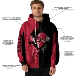 san diego state aztecs heartbeat graphic red hoodie best selling