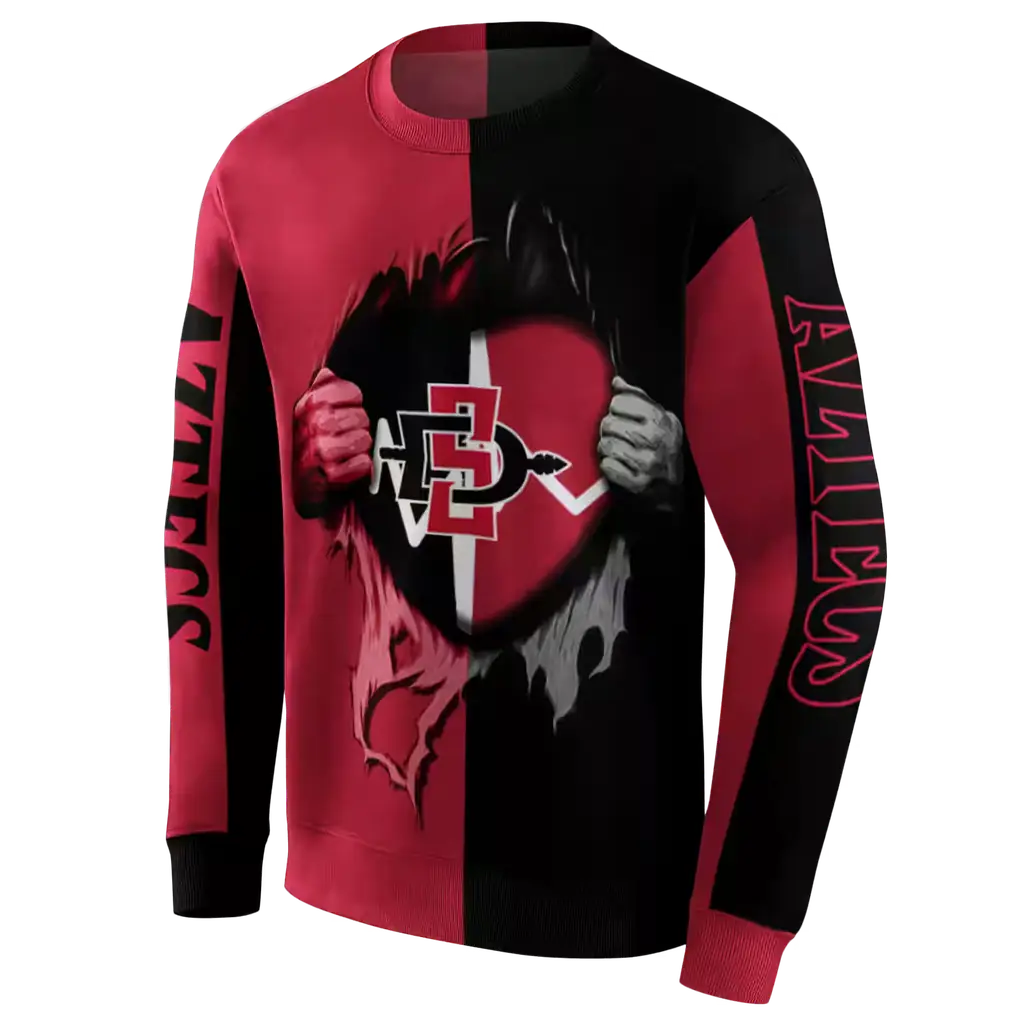 san diego state aztecs heartbeat graphic red hoodie new arrival san diego state aztecs heartbeat graphic red hoodie new arrival