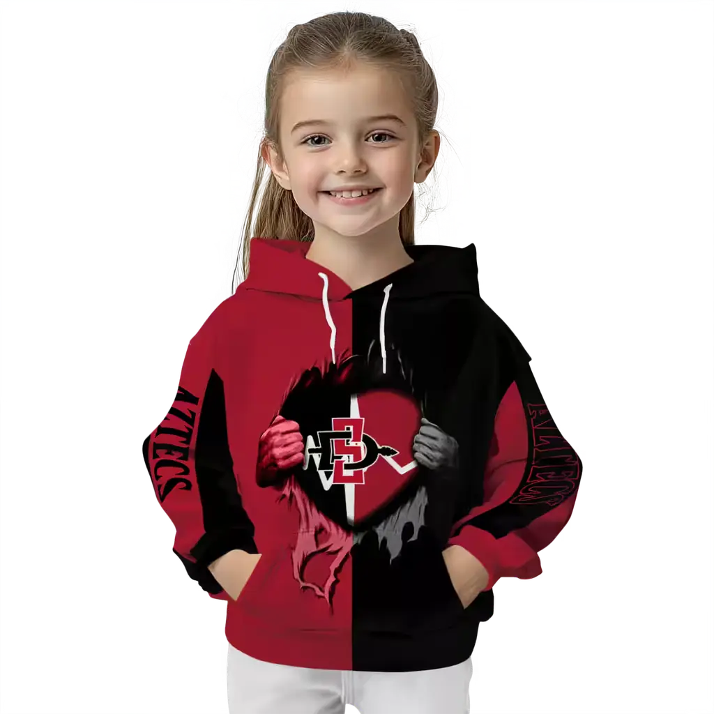 san diego state aztecs heartbeat graphic red hoodie top rated san diego state aztecs heartbeat graphic red hoodie top rated