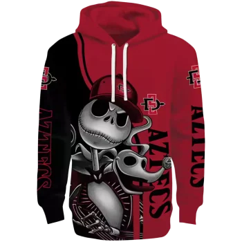 san diego state aztecs jack skellington red hoodie best selling