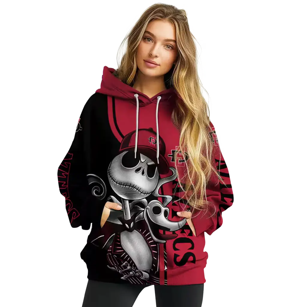 san diego state aztecs jack skellington red hoodie high quality san diego state aztecs jack skellington red hoodie high quality
