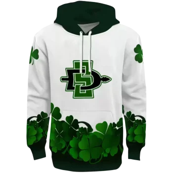 san diego state aztecs lucky motif white green hoodie best selling