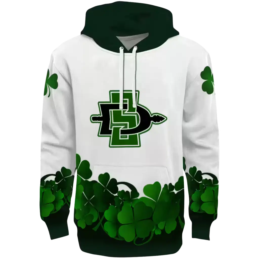 san diego state aztecs lucky motif white green hoodie best selling san diego state aztecs lucky motif white green hoodie best selling