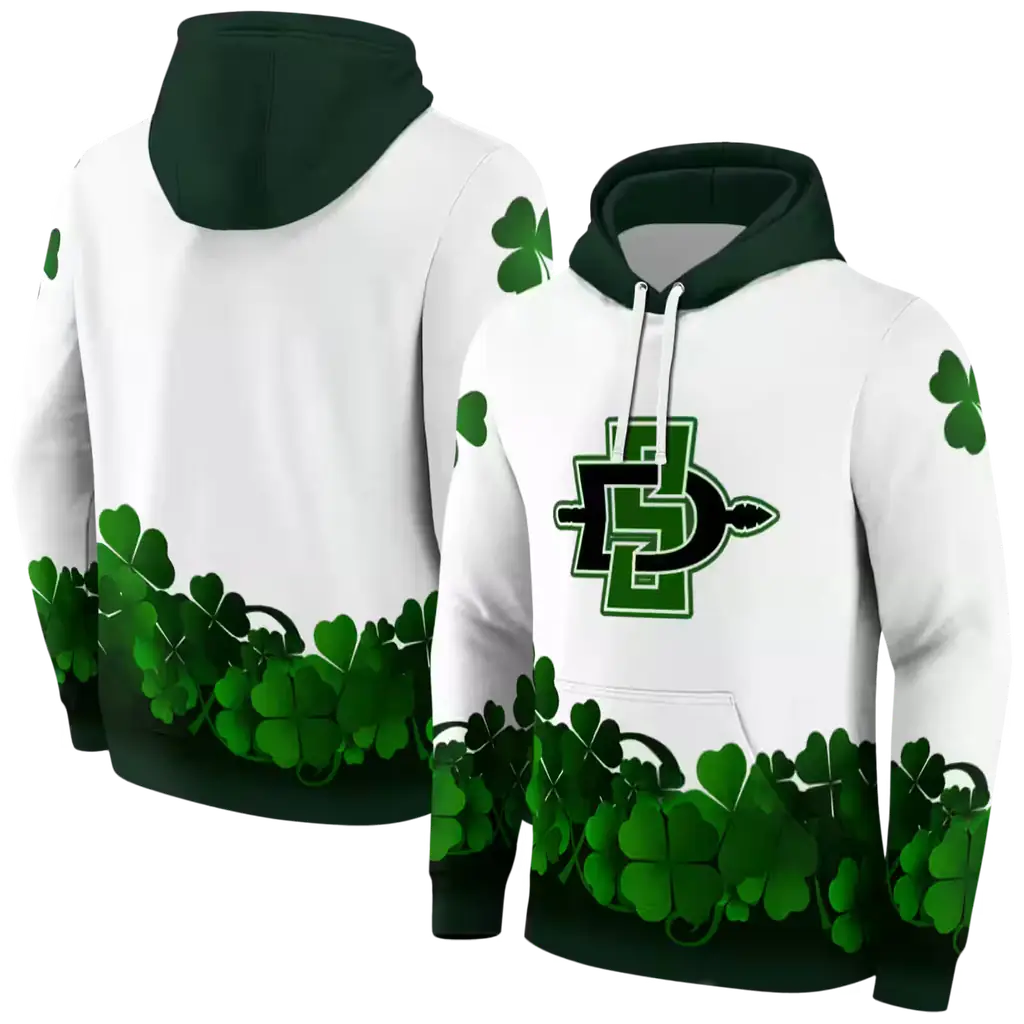 san diego state aztecs lucky motif white green hoodie fashion forward san diego state aztecs lucky motif white green hoodie fashion forward