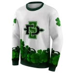 san diego state aztecs lucky motif white green hoodie best selling