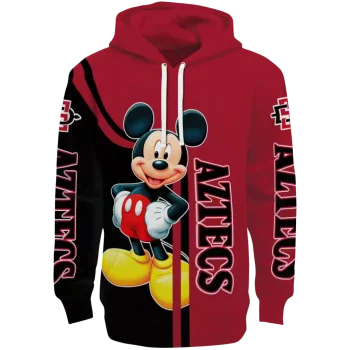 san diego state aztecs mickey mouse red black hoodie best selling