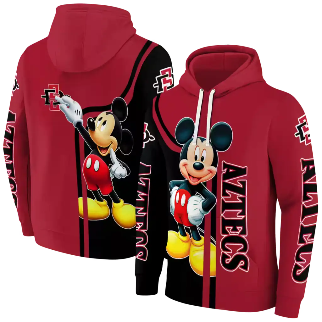 san diego state aztecs mickey mouse red black hoodie fashion forward san diego state aztecs mickey mouse red black hoodie fashion forward