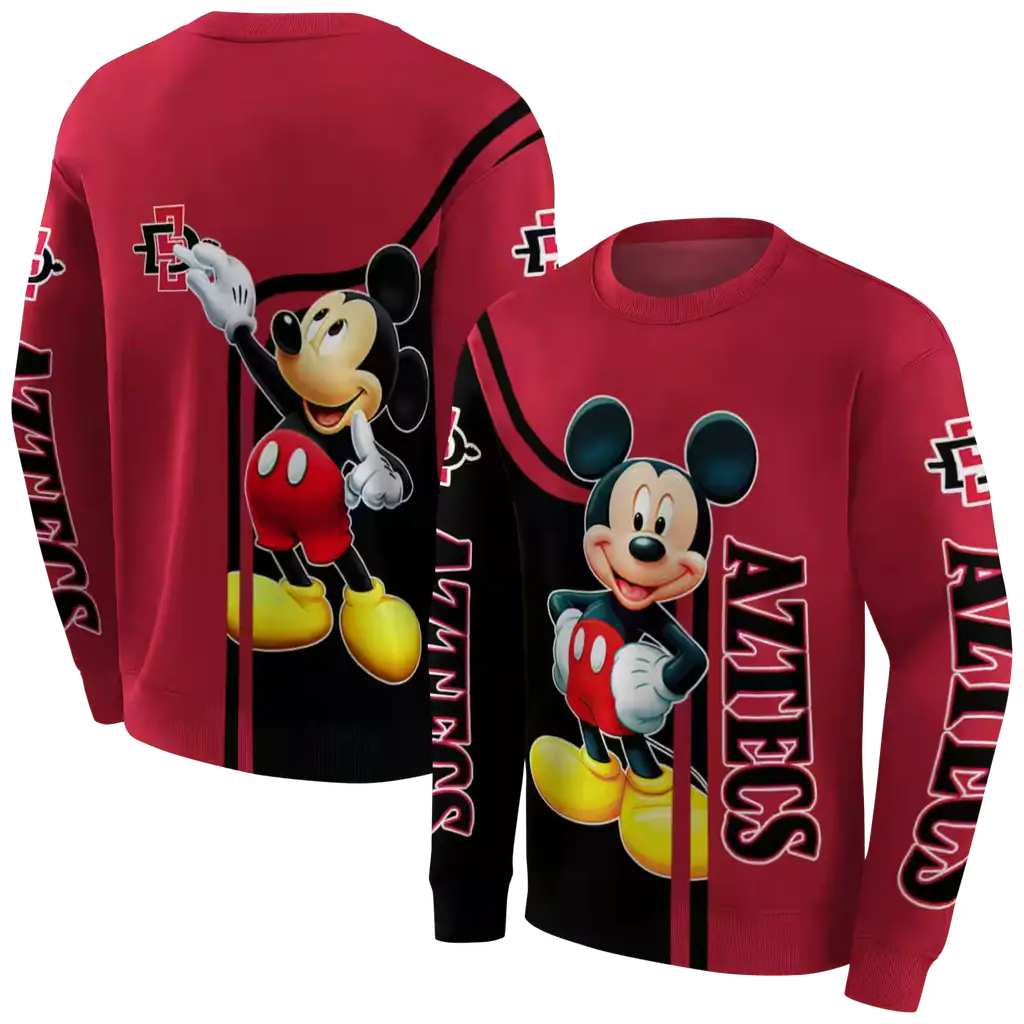 san diego state aztecs mickey mouse red black hoodie premium grade san diego state aztecs mickey mouse red black hoodie premium grade