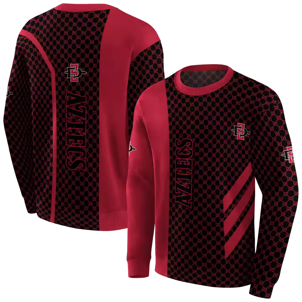 san diego state aztecs monogram pattern red hoodie premium grade san diego state aztecs monogram pattern red hoodie premium grade