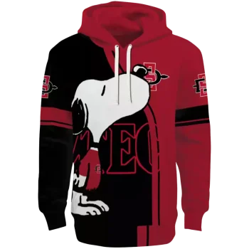 san diego state aztecs playful snoopy red hoodie best selling