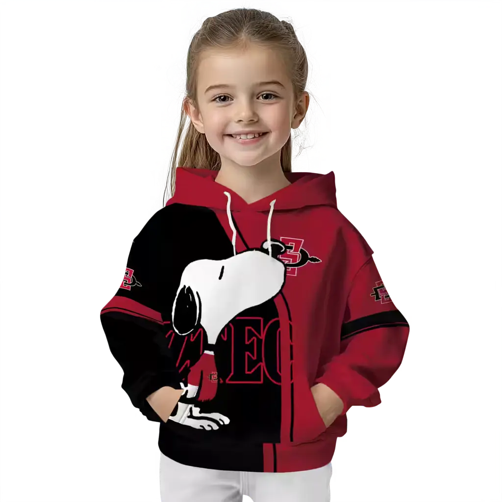 san diego state aztecs playful snoopy red hoodie top rated san diego state aztecs playful snoopy red hoodie top rated
