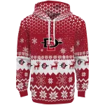 san diego state aztecs reindeer motif red hoodie best selling
