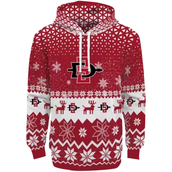 san diego state aztecs reindeer motif red hoodie best selling