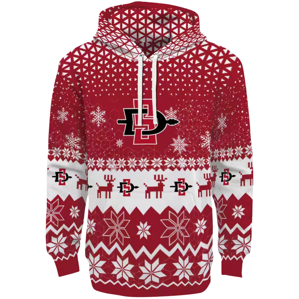 san diego state aztecs reindeer motif red hoodie best selling san diego state aztecs reindeer motif red hoodie best selling