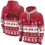 san diego state aztecs reindeer motif red hoodie best selling