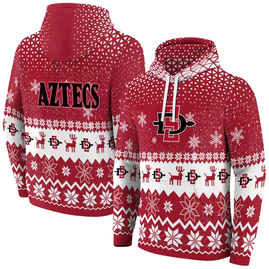 san diego state aztecs reindeer motif red hoodie fashion forward san diego state aztecs reindeer motif red hoodie fashion forward