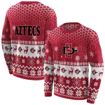 san diego state aztecs reindeer motif red hoodie best selling