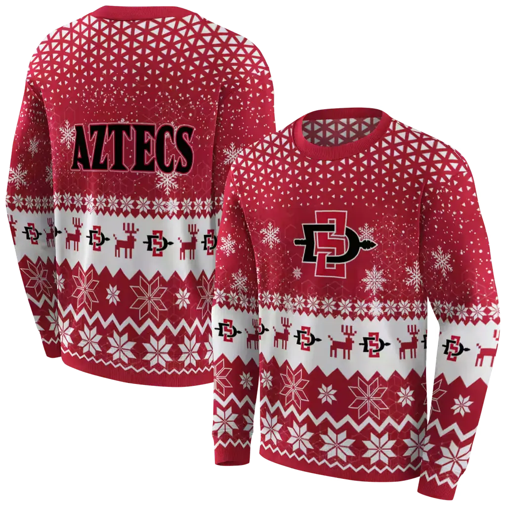 san diego state aztecs reindeer motif red hoodie premium grade san diego state aztecs reindeer motif red hoodie premium grade