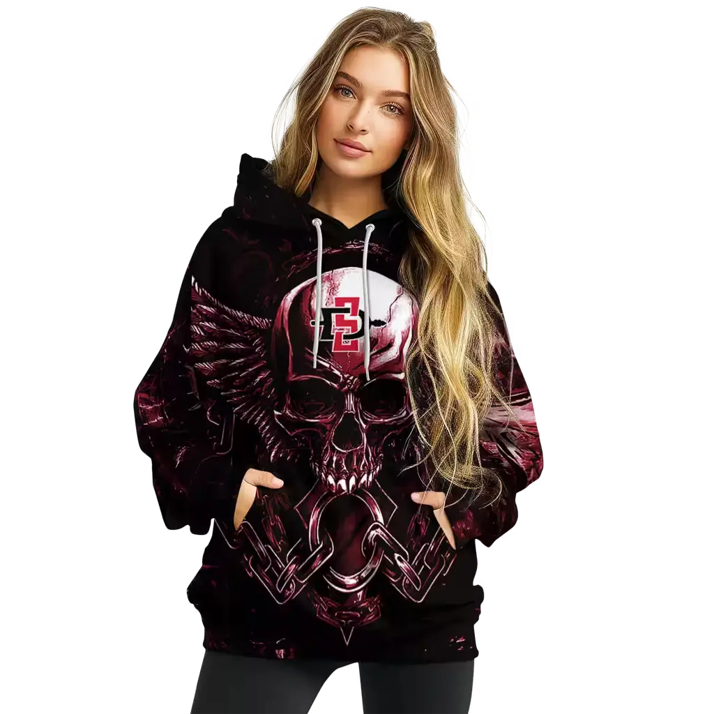 san diego state aztecs skull artwork red black hoodie high quality san diego state aztecs skull artwork red black hoodie high quality