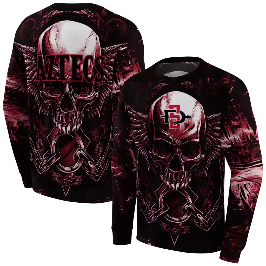 san diego state aztecs skull artwork red black hoodie premium grade san diego state aztecs skull artwork red black hoodie premium grade