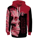 san diego state aztecs skull motif red black hoodie best selling